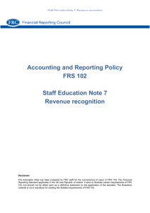 Revenue recognition - Financial Reporting Council