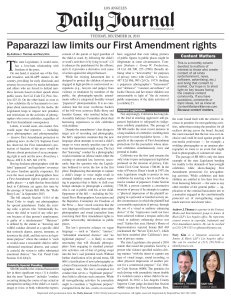 Paparazzi law limits our First Amendment rights