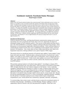 Sentiment Analysis: Facebook Status Messages