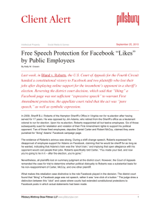 Free Speech Protection for Facebook “Likes”