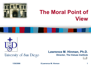 The Moral Point of View - University of San Diego