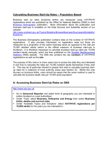 Calculating Business Start-Up Rates