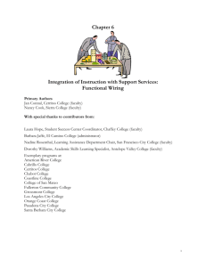 Chapter 6 Integration of Instruction with Support Services: Functional