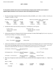 Stoichiometry Test Review