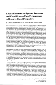 Effect of Information Systems Resources and Capabilities on