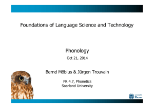 Phonology Foundations of Language Science and Technology