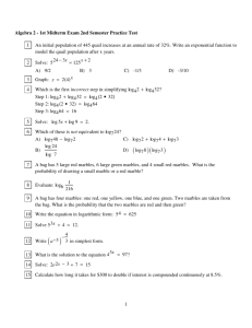 ExamView - Algebra 2 Semester 2 Test 2 Review.tst