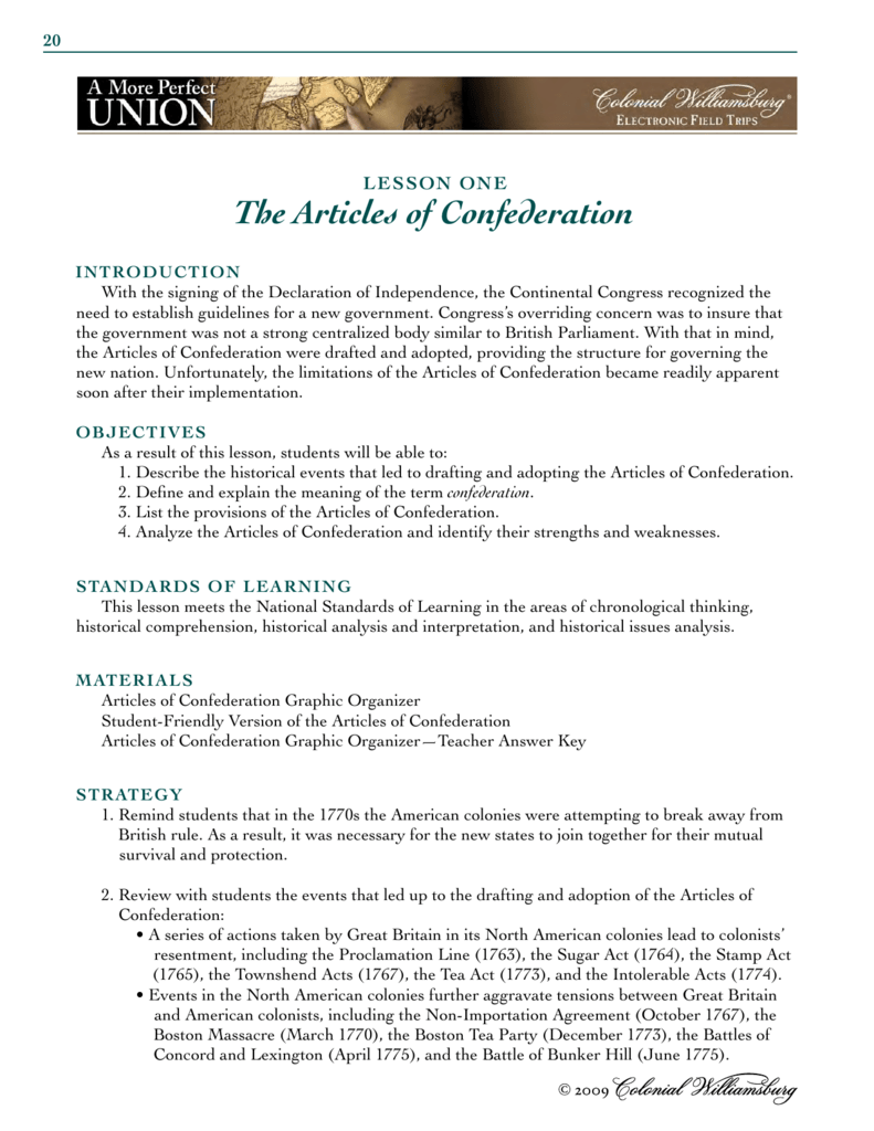Articles Of Confederation Worksheet Answer Key - Worksheet List