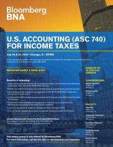 U.S. ACCOUNTING (ASC 740) FOR INCOME TAXES