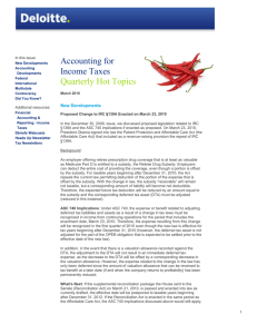 Accounting for Income Taxes Quarterly Hot Topics - TEI