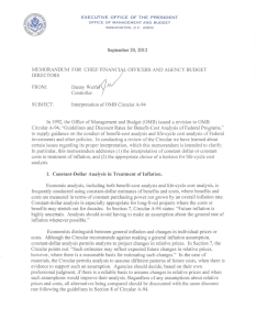 Interpretation of OMB Circular 94