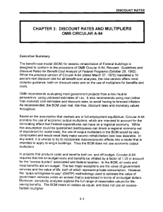 DISCOUNT RATES AND MULTIPLlERS OMB CIRCULAR A-94