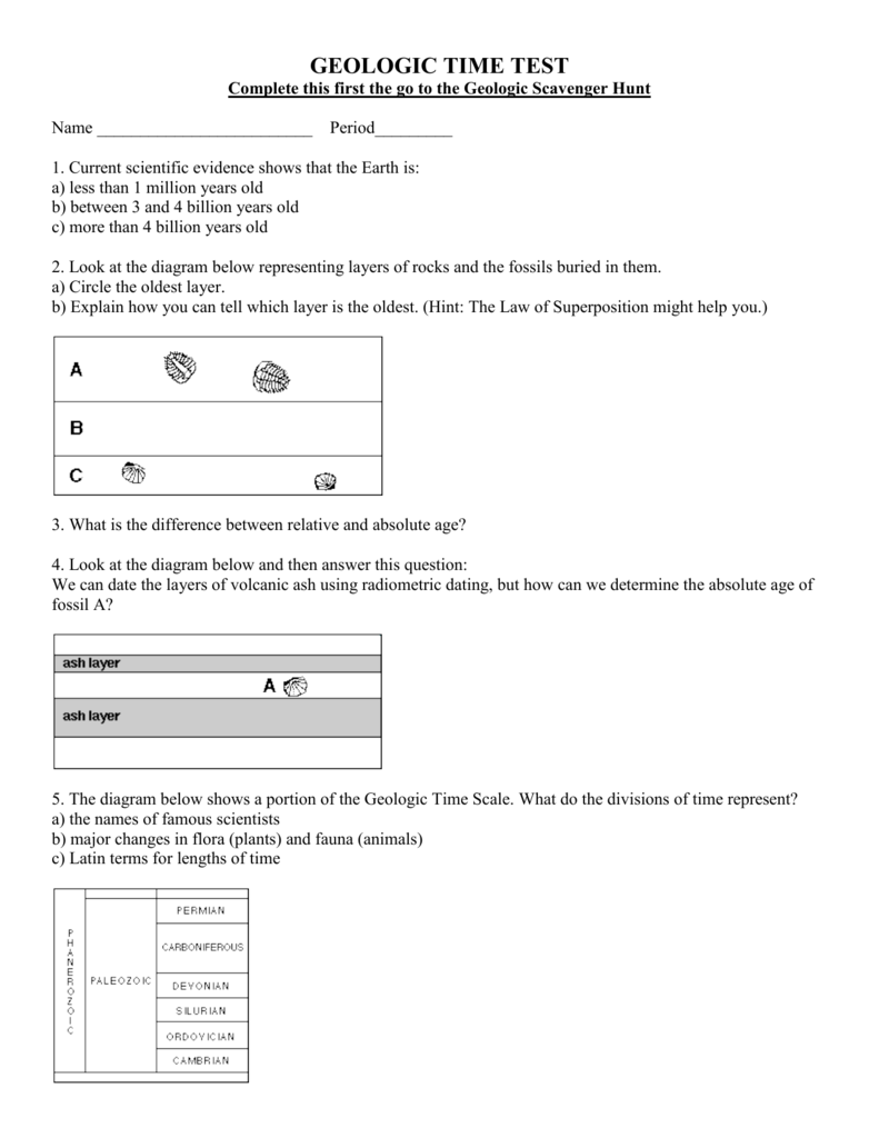 geologic time test