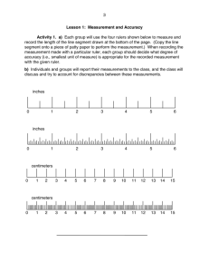 3 Lesson 1: Measurement and Accuracy Activity 1. a