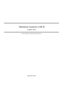 Statistical Analysis with R