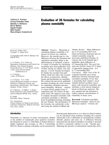 Evaluation of 36 formulas for calculating plasma osmolality