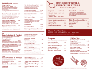 uno's deep dish & thin crust pizzas