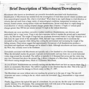 .~Brief Description of Microburst/Downbursts