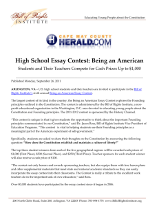 High School Essay Contest: Being an American