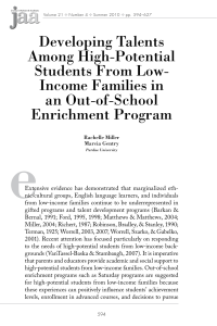 Developing Talents Among High-Potential Students From Low