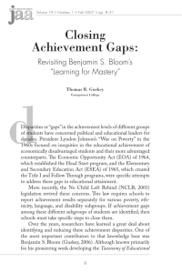 Closing achievement gaps: revisiting Benjamin S. Bloom's learning