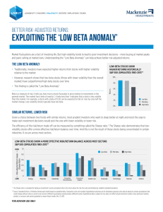 White Paper - Exploiting the 'Low Beta Anomaly'