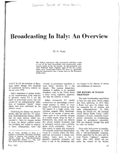 Broadcasting In Italy: An Overview