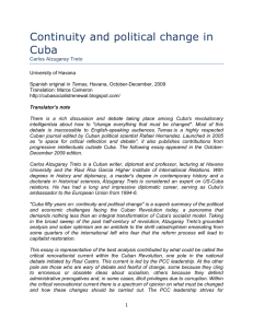 Continuity and political change in Cuba