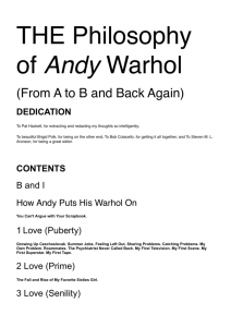 THE Philosophy of Andy Warhol