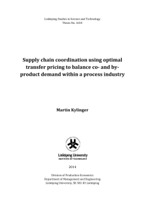 Supply chain coordination using optimal transfer pricing to