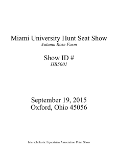 Miami University Hunt Seat Show Show ID # September 19, 2015