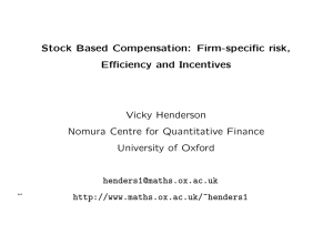 Stock Based Compensation: Firm-specific risk, Efficiency and