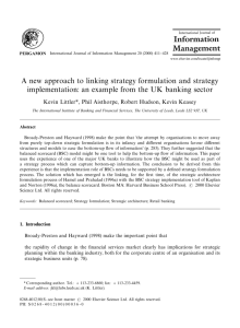 A new approach to linking strategy formulation and strategy