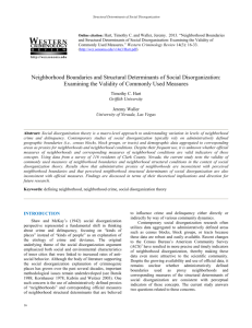 Neighborhood Boundaries and Structural Determinants of Social