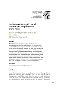 Institutional strength, social control and neighborhood crime rates