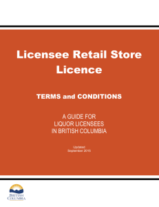 Licensee Retail Store Licence Terms and Conditions