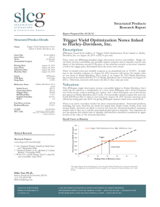 Trigger Yield Optimization Notes linked to Harley