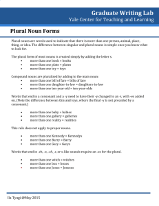 Plural Noun Forms - Yale Center for Teaching and Learning