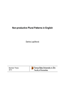 Non-productive Plural Patterns in English