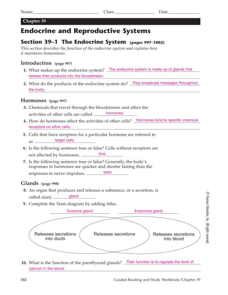 Chapter 39 Endocrine And Reproductive Systems Te