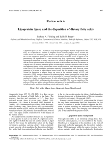 Lipoprotein lipase and the disposition of dietary fatty acids
