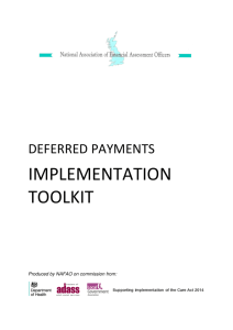 Deferred payments implementation toolkit