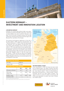 EASTERN GERMANY – INVESTMENT AND INNOVATION LOCATION