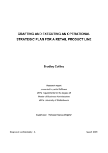 crafting and executing an operational strategic plan for a retail