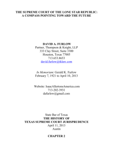 THE SUPREME COURT OF THE LONE STAR REPUBLIC: A
