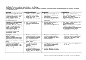 Methods for dealing with resistance to change