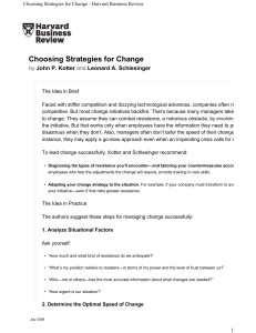 Choosing Strategies for Change