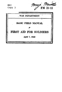 Basic Field Manual, First Aid for Soldiers