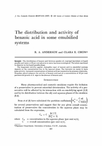 The distribution and activity of benzoic acid in some emulsified