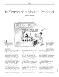 In Search of a Modest Proposal